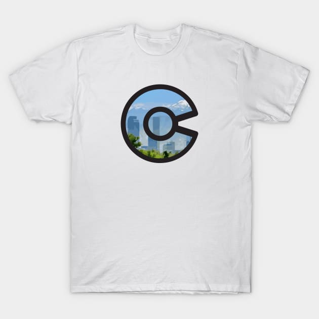 Denver, Colorado Skyline - Colorado Flag T-Shirt by DeadBeatElite